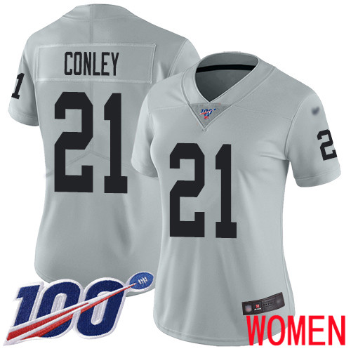 Oakland Raiders Limited Silver Women Gareon Conley Jersey NFL Football #21 100th Season Inverted Jersey